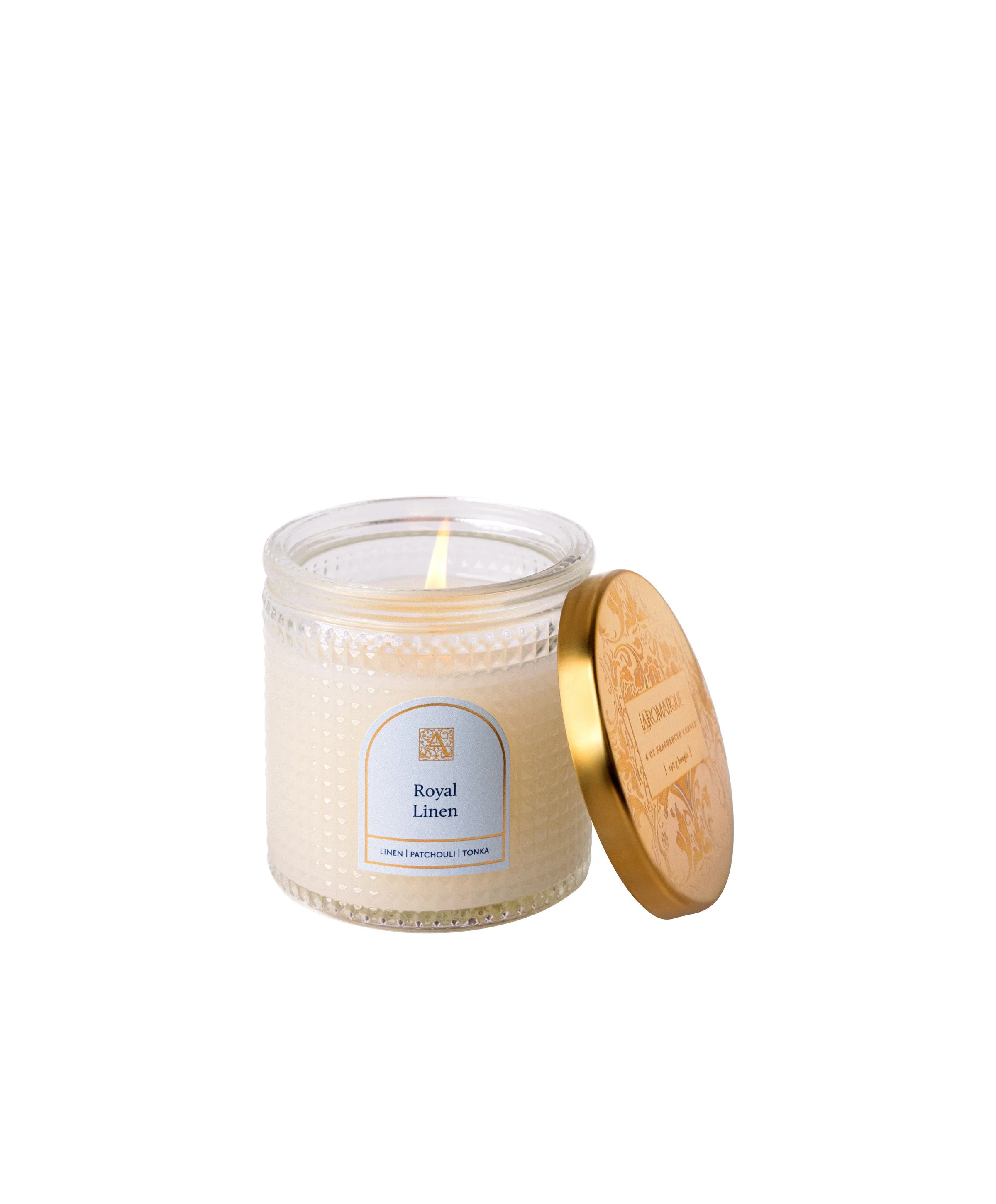 Royal Linen - Elegant Essentials - Textured Glass Candle - Image 2